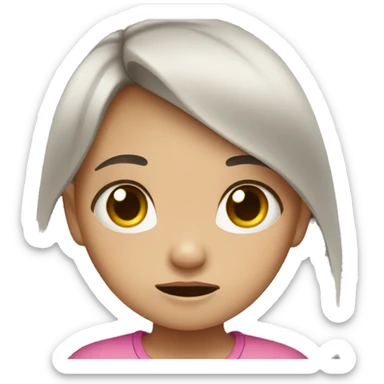 a little girl with dark hair and light skin crying sticker