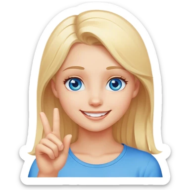 A blonde girl with blue eyes came up with an idea sticker
