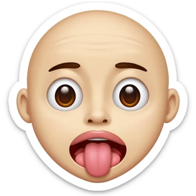 Person going cross eyed with tounge out sticker