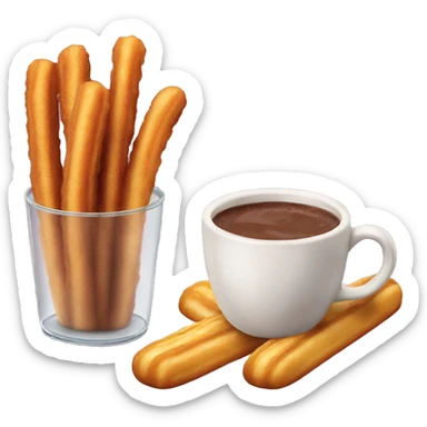 Churros and a cup of hot chocolate  sticker