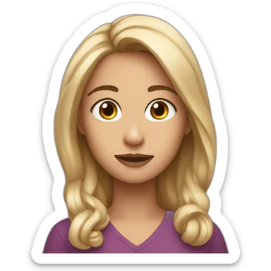 Personnage brune avec des mèche blonde sticker