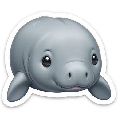 Manatee cute manga style sticker