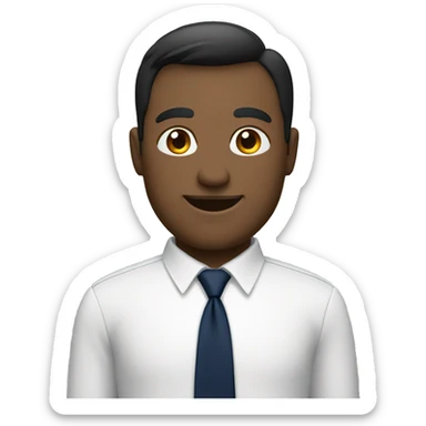A modern man with glass white shirt and  navy blue tie saying hi sticker