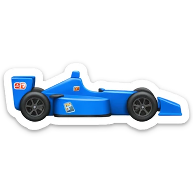 A Blue race car sticker