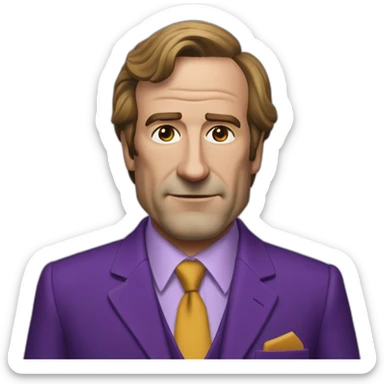 Saul goodman with a purple suit sticker