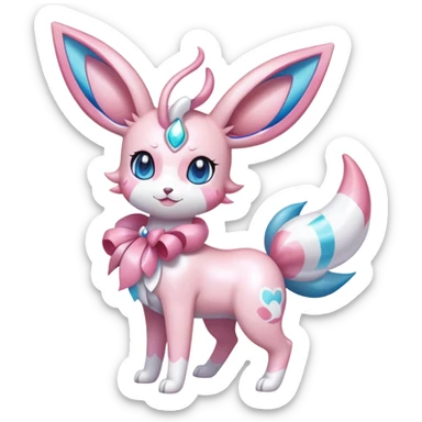 Kawaii Gorgeous Beautiful Shiny Sparkly Sylveon-Pokémon full body sticker