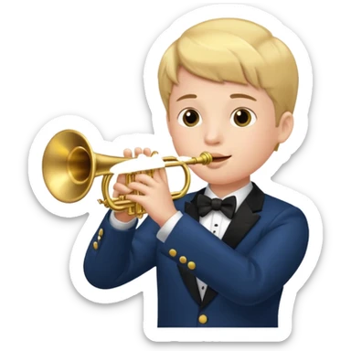 Boy playing trumpet sticker