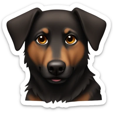 Brown with some black Shepard dog with floppy ears sticker