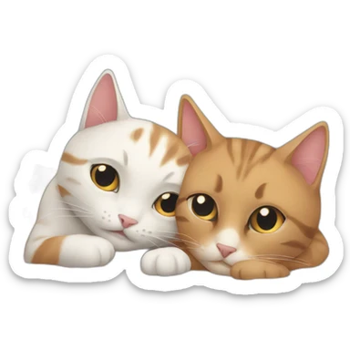 Cats cuddling sticker