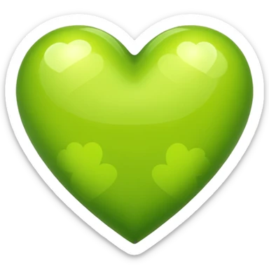 lime green heart with a checkered pattern sticker
