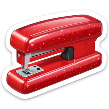 red glitter office supplies sticker