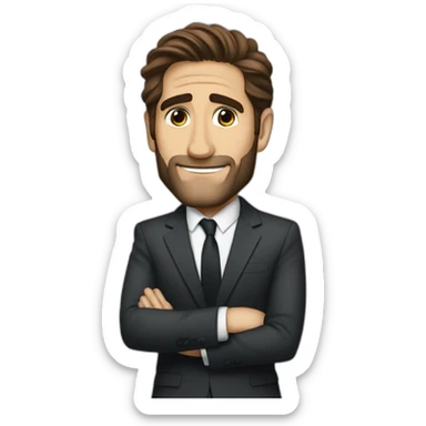 jake gyllenhaal cartoon wearing suit sticker