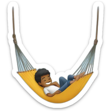 a kid laying in hammock sticker