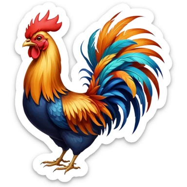Fighting rooster sticker