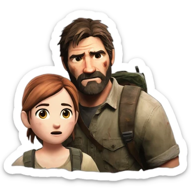 The last of us joel and ellie shocked sticker