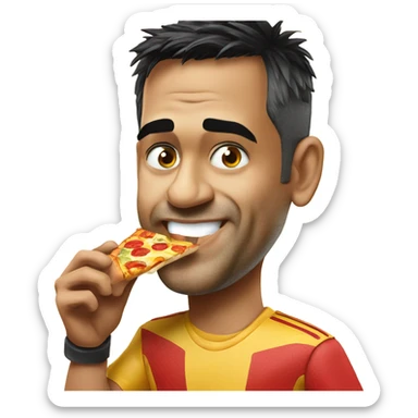 Ms dhoni eating pizza sticker