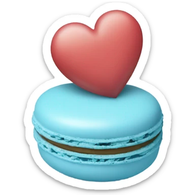 Light blue macaroon in shape of heart  sticker