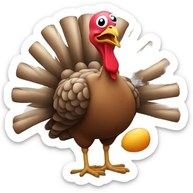 Turkey having a party and  sticker