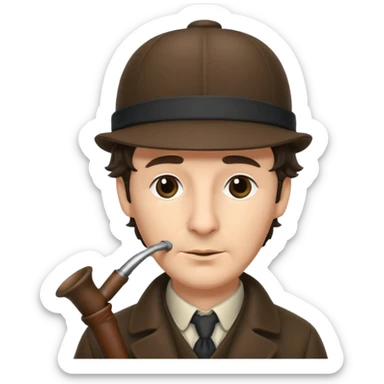 Sherlock Holmes with deerstalker hat sticker
