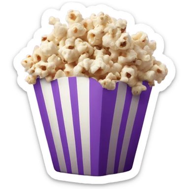 Realistic piece of purple popcorn isolated.  sticker
