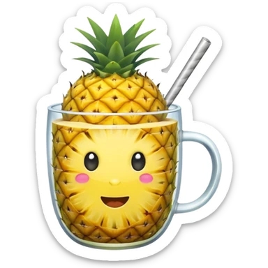 Pineapple in a cup sticker