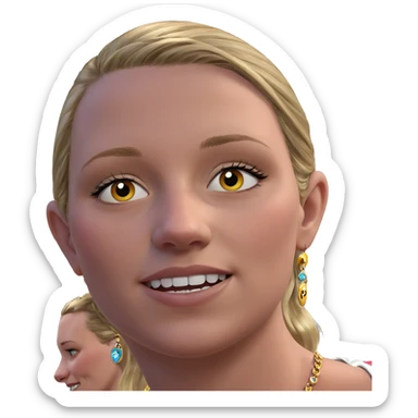 blonde girl with jewelry portrait sticker