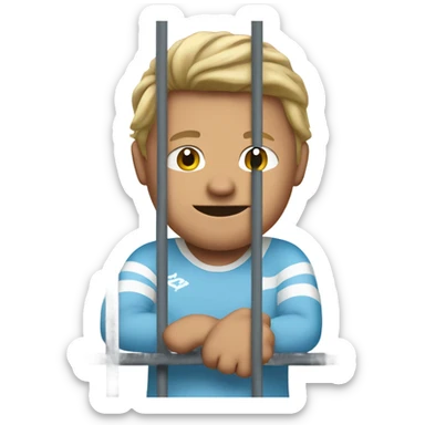 manchester city club bagde behind bars sticker