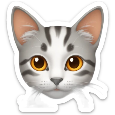 cat orange and grey sticker