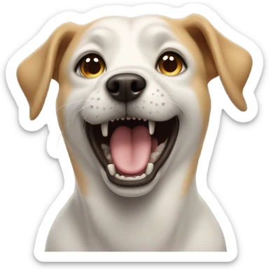 Dog barking at something with sound waves sticker