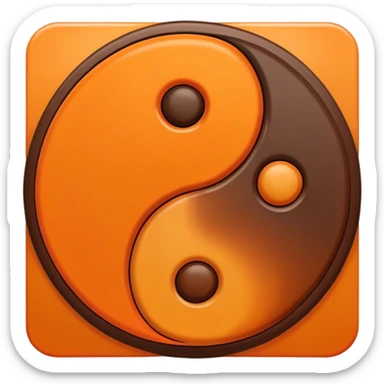 Orange and brown ying yang sticker