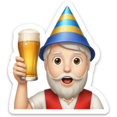 beer clink emoji combined with face puffing emoji sticker