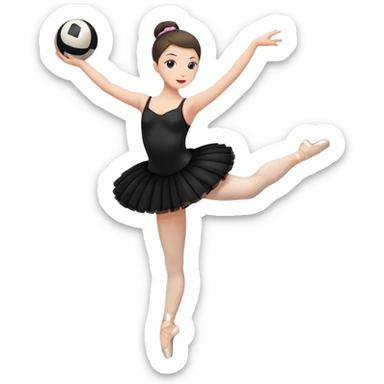 full body balet with black tutu holding ball sticker