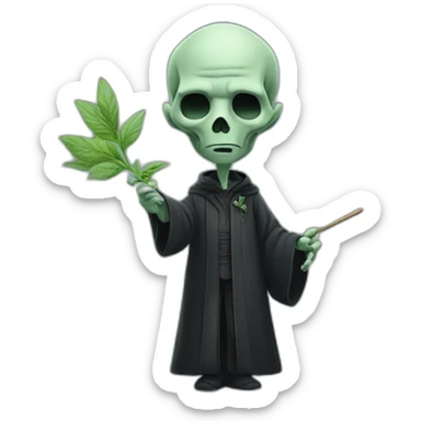 Lord Voldemort smoking herbs with his wand sticker