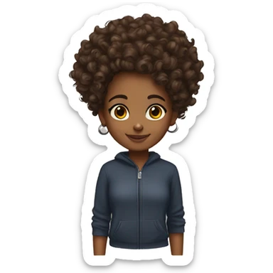 Brown girl curly hair sticker