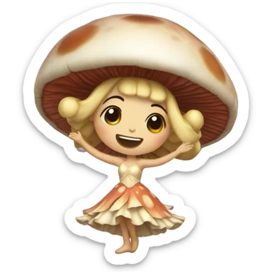 Mushroom princess dancing under the moon  sticker