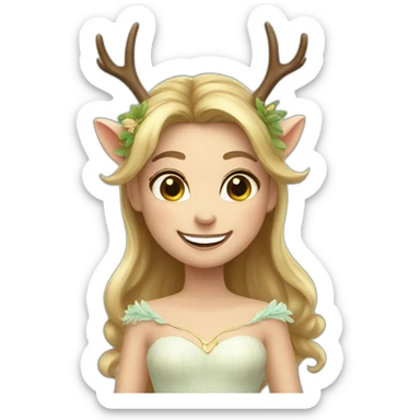 Fairy princess deer-antlers smile sticker