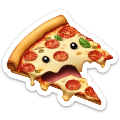 A dog eating pizza  sticker