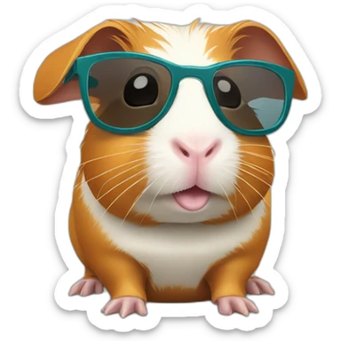 Guinea pig with a zonnenbril sticker