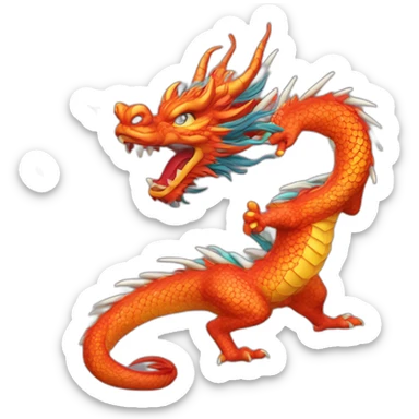 ChineseDragon-with-firecracker sticker