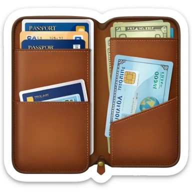Travel wallet – larger, holds passport and tickets.
 sticker