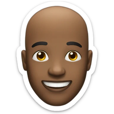 Bald black guy happy sticker