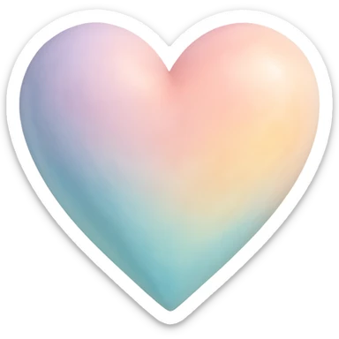 heart with a soft pastel gradient, realistic digital art style, no background sticker