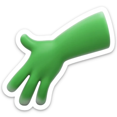 green arm reaching of ground sticker