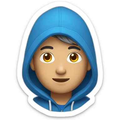asian man with blue hoodie sticker