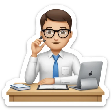 une image de 3/4 avec un recruteur à son bureau PAS DE FACE DE 3/4! qui regarde un candidat assis en face de lui. le recruteur est à droite sticker