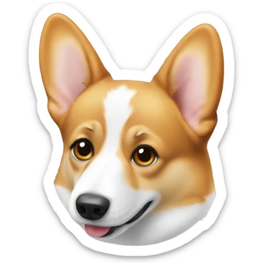 White and tan corgi named Benito sticker