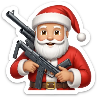 Санта с пулеметом  sticker