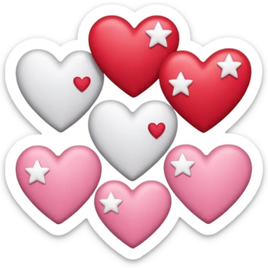 estrellas con corazones pequeños de IPHONE PERO BLANCOS Y ROSAS sticker