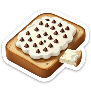 a toast with ricotta and chocolate chips (drops) on top sticker