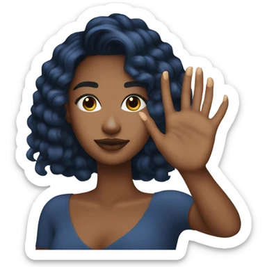 Long dark blue nails on medium skinton sticker